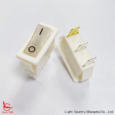 Interruttore Rocker illuminato da LED bianco di alta qualità, R4, 33x15mm, ON-OFF, 20A 125V