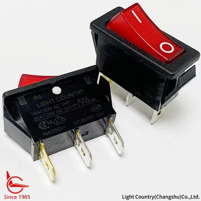 Good Quality ON-OFF R4 Rocker Switch con luce rossa 33*15mm 16A 250V UL VDE