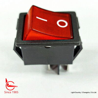 Good Quality Taiwan Brand R5 Rocker Switch, 32*25mm, ON-OFF, Lampada rossa, 16A 250V